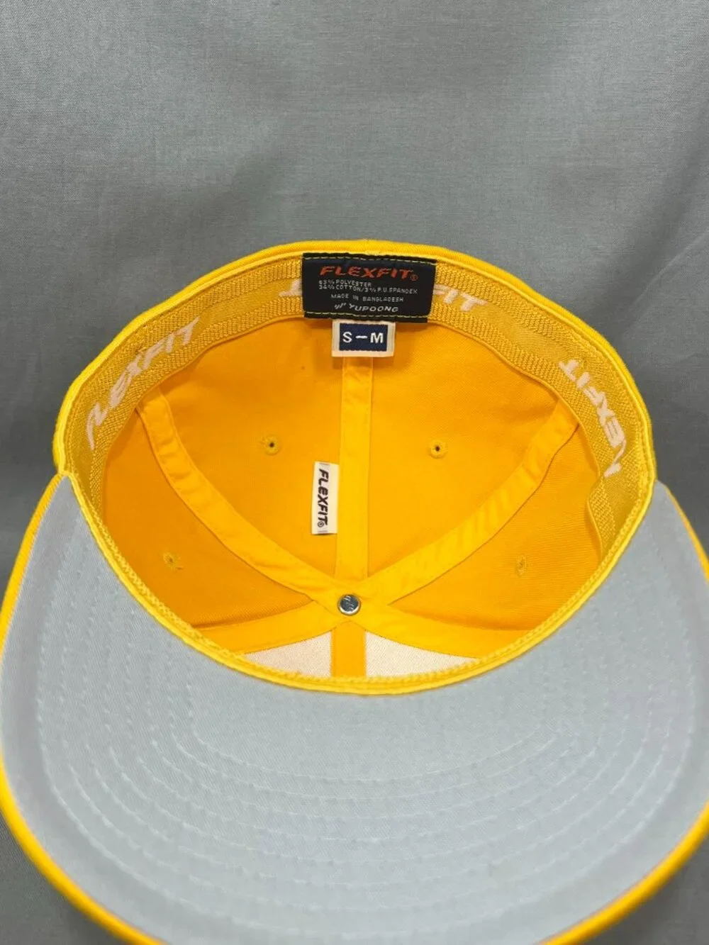 Boston Bruins Yupoong Flexfit S/M Hat Yellow Gold Stretch Hockey Retro B Mens